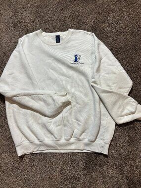 Lands' End Sweatshirt in White - XL | "The Internet Factory" Embroidered